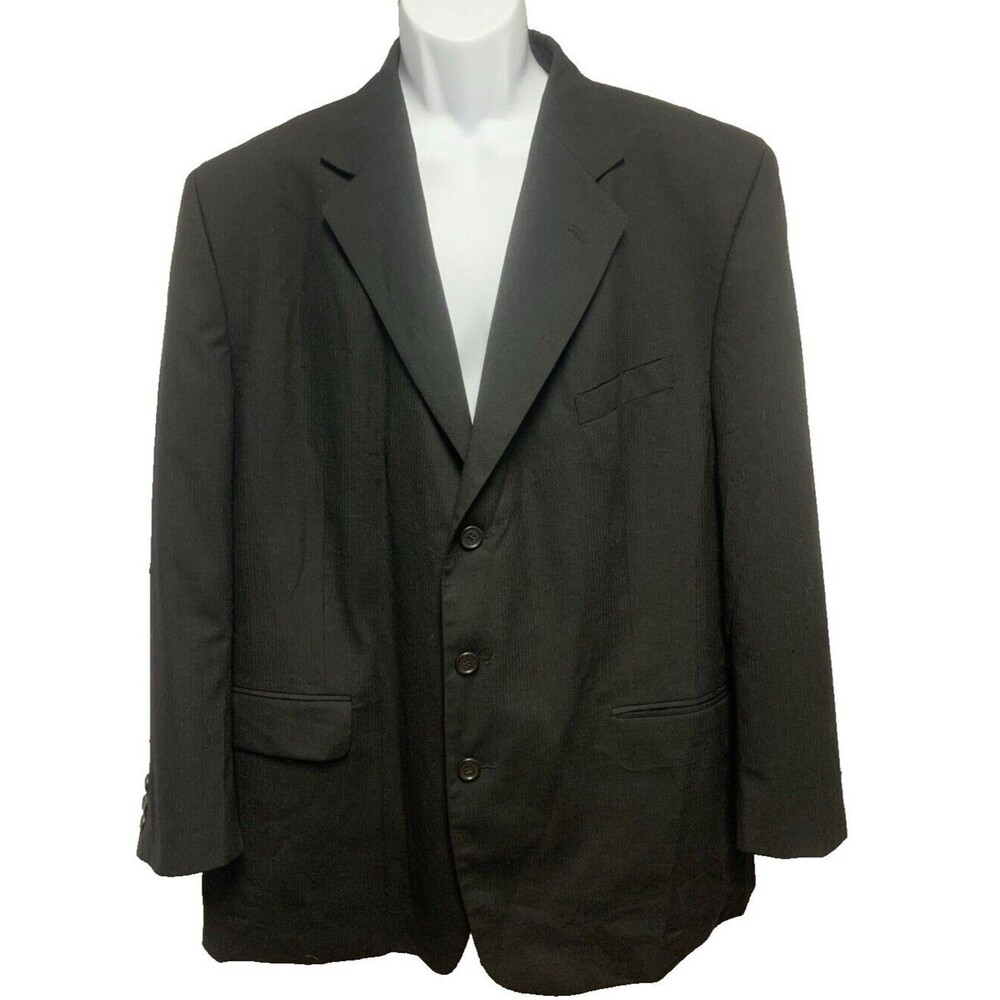 VTG Giorgio Bottazzi 100% New Pure Wool Black Sport Coat Suit Jacket 46/48